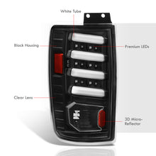 Load image into Gallery viewer, Ford Expedition 1997-2002 LED Bar Tail Lights Black Housing Clear Len White Tube