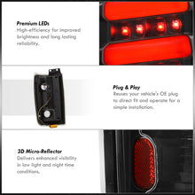 Load image into Gallery viewer, Ford Expedition 1997-2002 LED Bar Tail Lights Black Housing Clear Len Red Tube