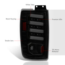 Load image into Gallery viewer, Ford Expedition 1997-2002 LED Bar Tail Lights Black Housing Smoke Len White Tube