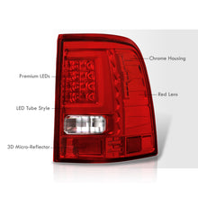 Load image into Gallery viewer, Ford Explorer 2002-2005 LED Bar Tail Lights Chrome Housing Red Len White Tube