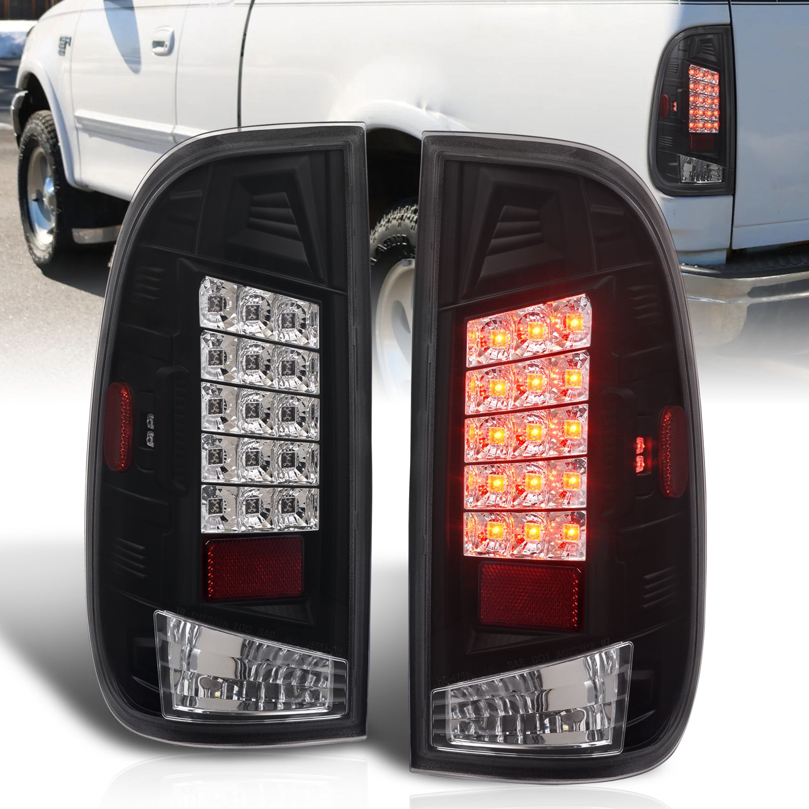 Tail Light Set Pair For 1997-2003 Ford F150 F250 F350 F450 F550 – Direct Fit, DOT/SAE