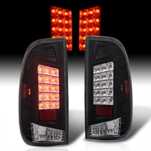 Load image into Gallery viewer, Ford F150 1997-2003 / F250 Light Duty 1997-1999 / F250 F350 F450 F550 Super Duty 1999-2007 LED Tail Lights Black Housing Clear Len (Styleside Models Only)