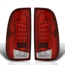 Load image into Gallery viewer, Ford F150 1997-2003 / F250 Light Duty 1997-1999 / F250 F350 F450 F550 Super Duty 1999-2007 LED Tail Lights Chrome Housing Red Len (Styleside Models Only)