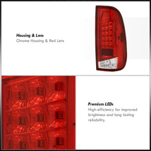 Load image into Gallery viewer, Ford F150 1997-2003 / F250 Light Duty 1997-1999 / F250 F350 F450 F550 Super Duty 1999-2007 LED Tail Lights Chrome Housing Red Len (Styleside Models Only)
