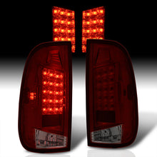 Load image into Gallery viewer, Ford F150 1997-2003 / F250 Light Duty 1997-1999 / F250 F350 F450 F550 Super Duty 1999-2007 LED Tail Lights Chrome Housing Red Smoke Len (Styleside Models Only)