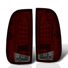 Load image into Gallery viewer, Ford F150 1997-2003 / F250 Light Duty 1997-1999 / F250 F350 F450 F550 Super Duty 1999-2007 LED Tail Lights Chrome Housing Red Smoke Len (Styleside Models Only)