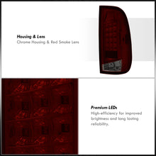 Load image into Gallery viewer, Ford F150 1997-2003 / F250 Light Duty 1997-1999 / F250 F350 F450 F550 Super Duty 1999-2007 LED Tail Lights Chrome Housing Red Smoke Len (Styleside Models Only)