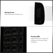Load image into Gallery viewer, Ford F150 1997-2003 / F250 Light Duty 1997-1999 / F250 F350 F450 F550 Super Duty 1999-2007 LED Tail Lights Black Housing Smoked Len (Styleside Models Only)
