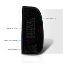 Load image into Gallery viewer, Ford F150 1997-2003 / F250 Light Duty 1997-1999 / F250 F350 F450 F550 Super Duty 1999-2007 LED Tail Lights Black Housing Smoked Len (Styleside Models Only)
