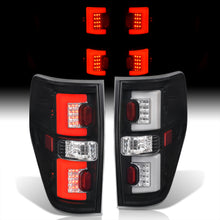 Load image into Gallery viewer, Ford F150 Styleside 2009-2014 LED Bar Tail Lights Black Housing Clear Len White Tube