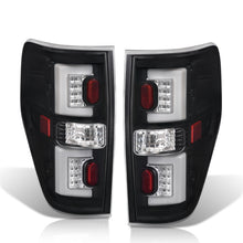 Load image into Gallery viewer, Ford F150 Styleside 2009-2014 LED Bar Tail Lights Black Housing Clear Len White Tube