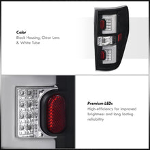 Load image into Gallery viewer, Ford F150 Styleside 2009-2014 LED Bar Tail Lights Black Housing Clear Len White Tube