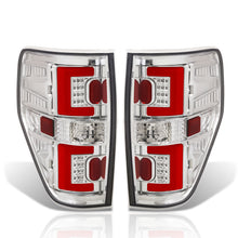 Load image into Gallery viewer, Ford F150 Styleside 2009-2014 LED Bar Tail Lights Chrome Housing Clear Len Red Tube