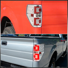 Load image into Gallery viewer, Ford F150 Styleside 2009-2014 LED Bar Tail Lights Chrome Housing Clear Len Red Tube