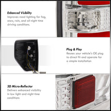 Load image into Gallery viewer, Ford F150 Styleside 2009-2014 LED Bar Tail Lights Chrome Housing Clear Len Red Tube