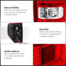 Load image into Gallery viewer, Ford F150 Styleside 2009-2014 LED Bar Tail Lights Chrome Housing Red Len White Tube