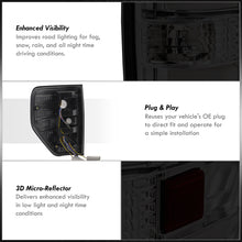 Load image into Gallery viewer, Ford F150 Styleside 2009-2014 LED Bar Tail Lights Chrome Housing Smoke Len White Tube