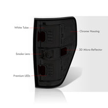 Load image into Gallery viewer, Ford F150 Styleside 2009-2014 LED Bar Tail Lights Chrome Housing Smoke Len White Tube