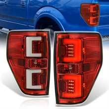 Load image into Gallery viewer, Ford F150 Styleside 2009-2014 LED Bar Tail Lights Red Housing Clear Len White Tube