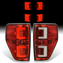Load image into Gallery viewer, Ford F150 Styleside 2009-2014 LED Bar Tail Lights Red Housing Clear Len White Tube