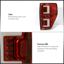 Load image into Gallery viewer, Ford F150 Styleside 2009-2014 LED Bar Tail Lights Red Housing Clear Len White Tube