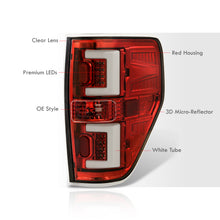 Load image into Gallery viewer, Ford F150 Styleside 2009-2014 LED Bar Tail Lights Red Housing Clear Len White Tube