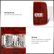 Load image into Gallery viewer, Ford F150 Styleside 2004-2008 LED Tail Lights Chrome Housing Red Len