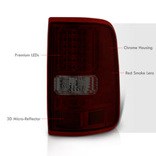 Load image into Gallery viewer, Ford F150 Styleside 2004-2008 LED Tail Lights Chrome Housing Red Smoke Len
