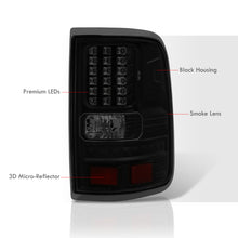 Load image into Gallery viewer, Ford F150 Styleside 2004-2008 LED Tail Lights Black Housing Smoked Len