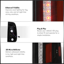 Load image into Gallery viewer, Ford F150 1997-2003 / F250 Light Duty 1997-1999 / F250 F350 F450 F550 Super Duty 1999-2007 LED Tail Lights Black Housing Clear Len (Styleside Models Only)