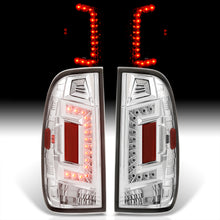 Load image into Gallery viewer, Ford F150 1997-2003 / F250 Light Duty 1997-1999 / F250 F350 F450 F550 Super Duty 1999-2007 LED Tail Lights Chrome Housing Clear Len (Styleside Models Only)