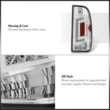 Load image into Gallery viewer, Ford F150 1997-2003 / F250 Light Duty 1997-1999 / F250 F350 F450 F550 Super Duty 1999-2007 LED Tail Lights Chrome Housing Clear Len (Styleside Models Only)