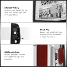 Load image into Gallery viewer, Ford F150 1997-2003 / F250 Light Duty 1997-1999 / F250 F350 F450 F550 Super Duty 1999-2007 LED Tail Lights Chrome Housing Clear Len (Styleside Models Only)