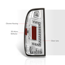 Load image into Gallery viewer, Ford F150 1997-2003 / F250 Light Duty 1997-1999 / F250 F350 F450 F550 Super Duty 1999-2007 LED Tail Lights Chrome Housing Clear Len (Styleside Models Only)