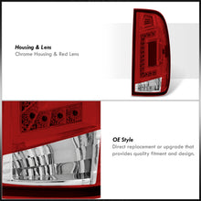 Load image into Gallery viewer, Ford F150 1997-2003 / F250 Light Duty 1997-1999 / F250 F350 F450 F550 Super Duty 1999-2007 LED Tail Lights Chrome Housing Red Len (Styleside Models Only)