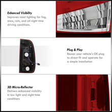 Load image into Gallery viewer, Ford F150 1997-2003 / F250 Light Duty 1997-1999 / F250 F350 F450 F550 Super Duty 1999-2007 LED Tail Lights Chrome Housing Red Len (Styleside Models Only)
