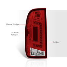Load image into Gallery viewer, Ford F150 1997-2003 / F250 Light Duty 1997-1999 / F250 F350 F450 F550 Super Duty 1999-2007 LED Tail Lights Chrome Housing Red Len (Styleside Models Only)