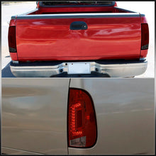 Load image into Gallery viewer, Ford F150 1997-2003 / F250 Light Duty 1997-1999 / F250 F350 F450 F550 Super Duty 1999-2007 LED Tail Lights Chrome Housing Red Smoke Len (Styleside Models Only)