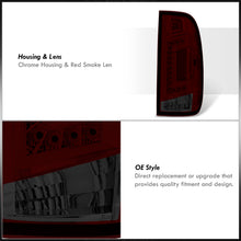 Load image into Gallery viewer, Ford F150 1997-2003 / F250 Light Duty 1997-1999 / F250 F350 F450 F550 Super Duty 1999-2007 LED Tail Lights Chrome Housing Red Smoke Len (Styleside Models Only)
