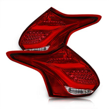 Load image into Gallery viewer, Ford Focus Hatchback 2012-2014 LED Bar Tail Lights Chrome Housing Red Len White Tube
