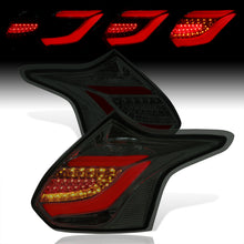 Load image into Gallery viewer, Ford Focus Hatchback 2012-2014 LED Bar Tail Lights Chrome Housing Smoke Len Red Tube