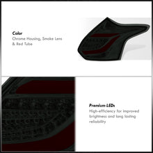 Load image into Gallery viewer, Ford Focus Hatchback 2012-2014 LED Bar Tail Lights Chrome Housing Smoke Len Red Tube