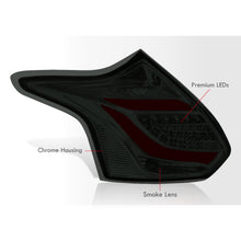 Load image into Gallery viewer, Ford Focus Hatchback 2012-2014 LED Bar Tail Lights Chrome Housing Smoke Len Red Tube