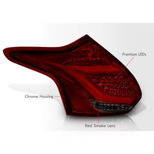 Load image into Gallery viewer, Ford Focus Hatchback 2012-2014 LED Bar Tail Lights Chrome Housing Red Smoke Len White Tube