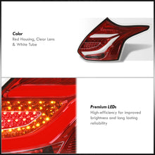 Load image into Gallery viewer, Ford Focus Hatchback 2012-2014 LED Bar Tail Lights Red Housing Clear Len White Tube