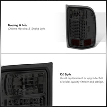Load image into Gallery viewer, Ford Ranger 2001-2011 LED Tail Lights Chrome Housing Smoke Len (Excluding STX Models)