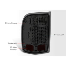 Load image into Gallery viewer, Ford Ranger 2001-2011 LED Tail Lights Chrome Housing Smoke Len (Excluding STX Models)