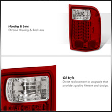 Load image into Gallery viewer, Ford Ranger 2001-2011 LED Tail Lights Chrome Housing Red Len (Excluding STX Models)