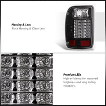 Load image into Gallery viewer, Ford Ranger 1993-1999 LED Tail Lights Black Housing Clear Len