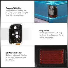 Load image into Gallery viewer, Ford Ranger 1993-1999 LED Tail Lights Black Housing Clear Len